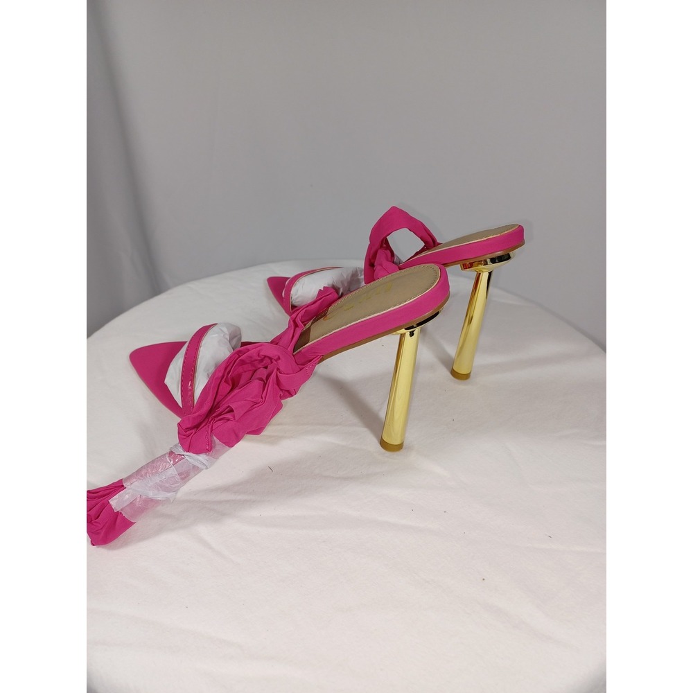Ego Once Upon Wrap Around Heel Shoes Womens Size 7 Pink Gold Sandals Dressy - Picture 4 of 12